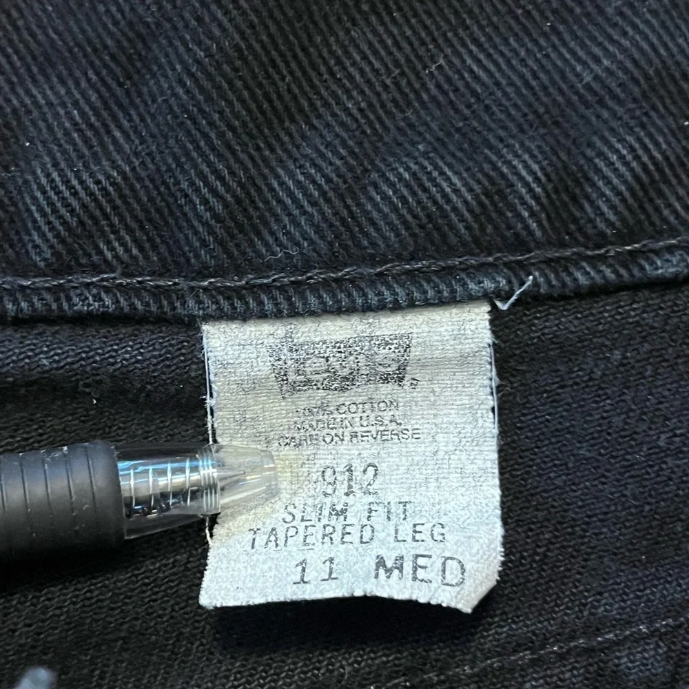 Vtg Levi's Orange tab 912 slim fit tapered leg high waisted mom jeans black 11 M